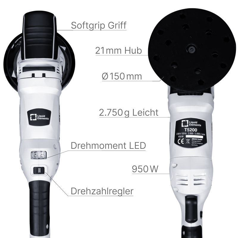 Exzenter Poliermaschine "T5200" - 21mm Hub