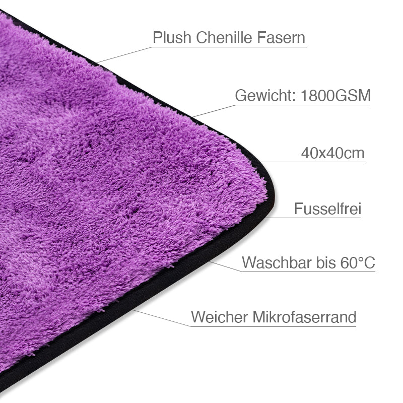 Mikrofasertuch "Purple Monster" - 1800GSM, 40x40cm
