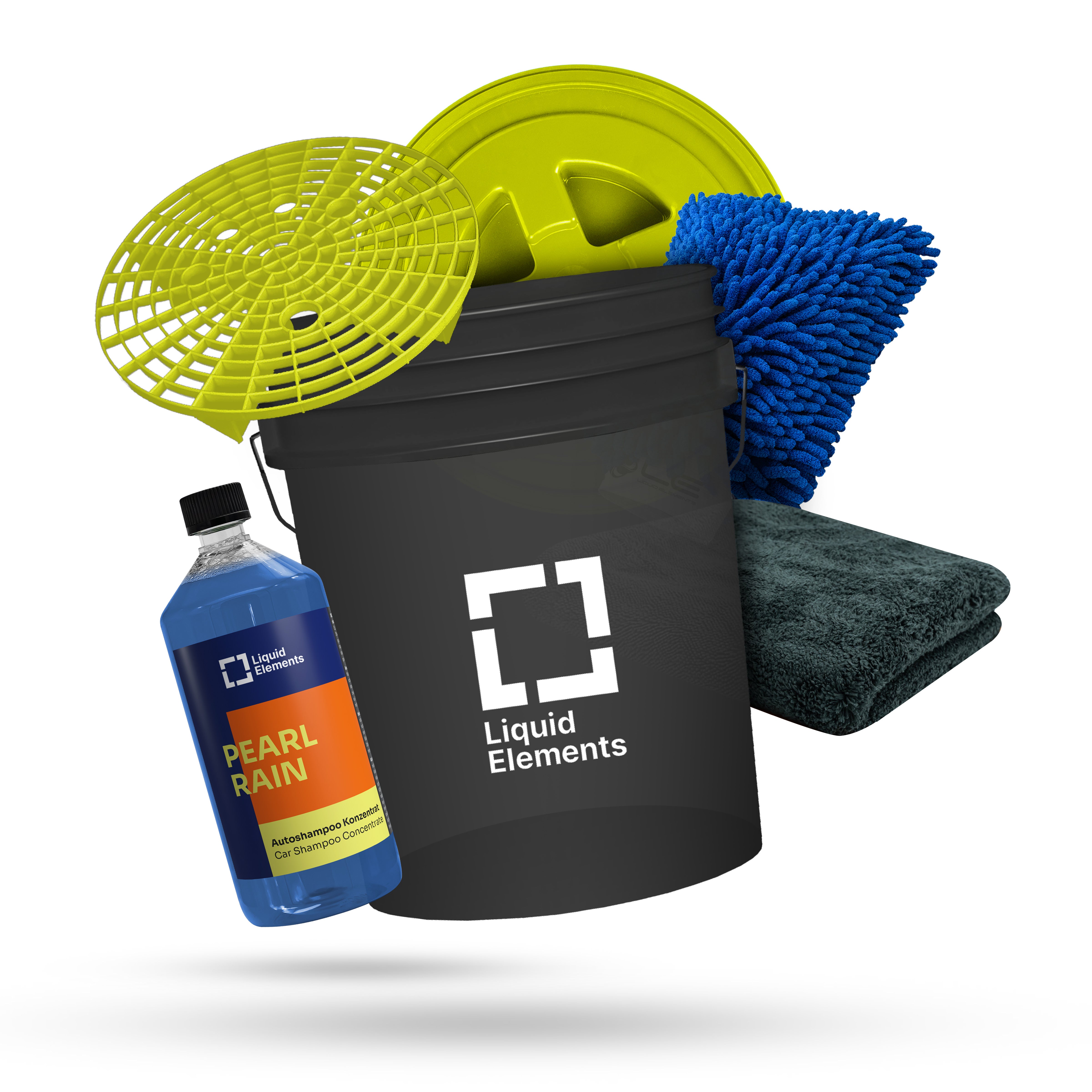 Car wash set with washing bucket