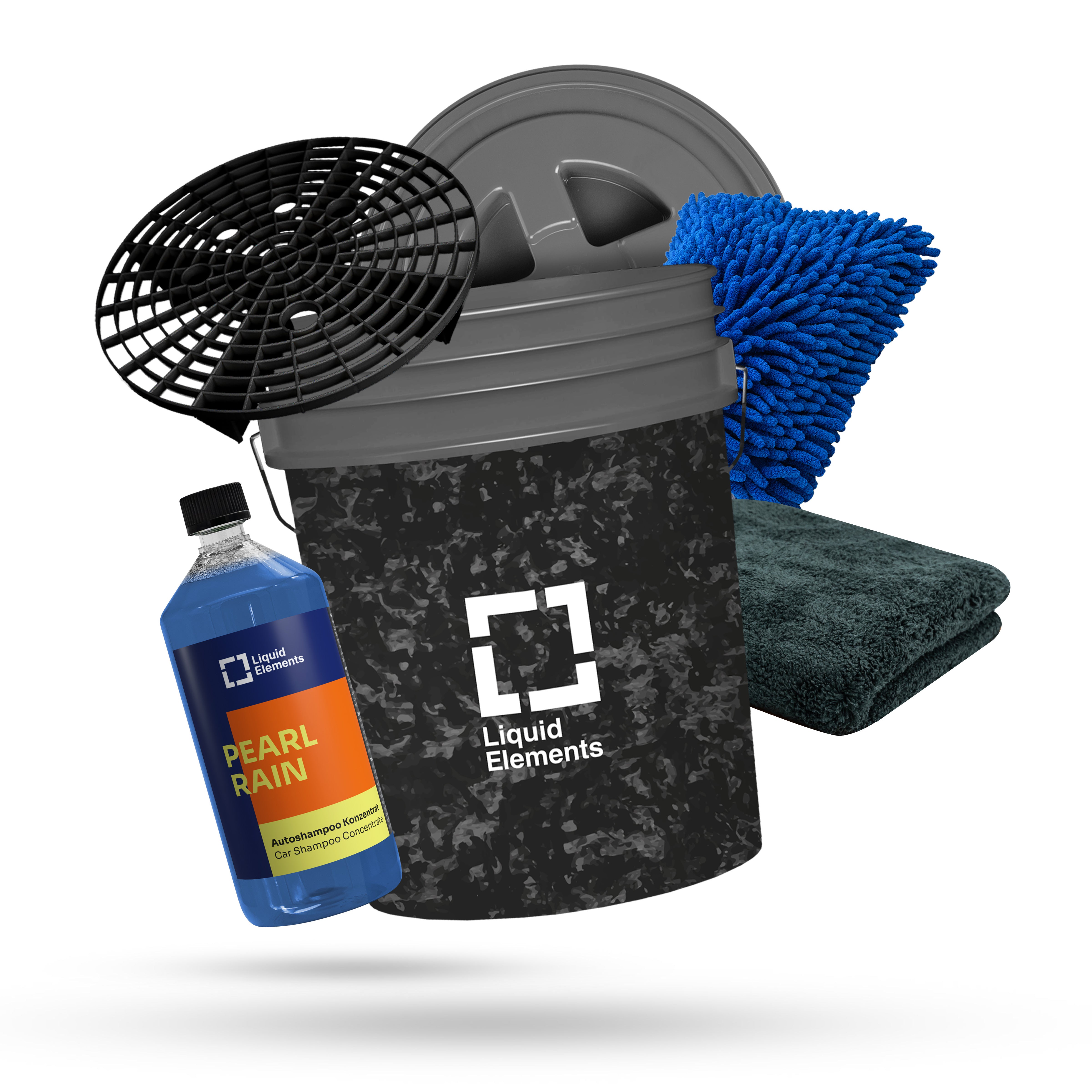Car wash set with washing bucket