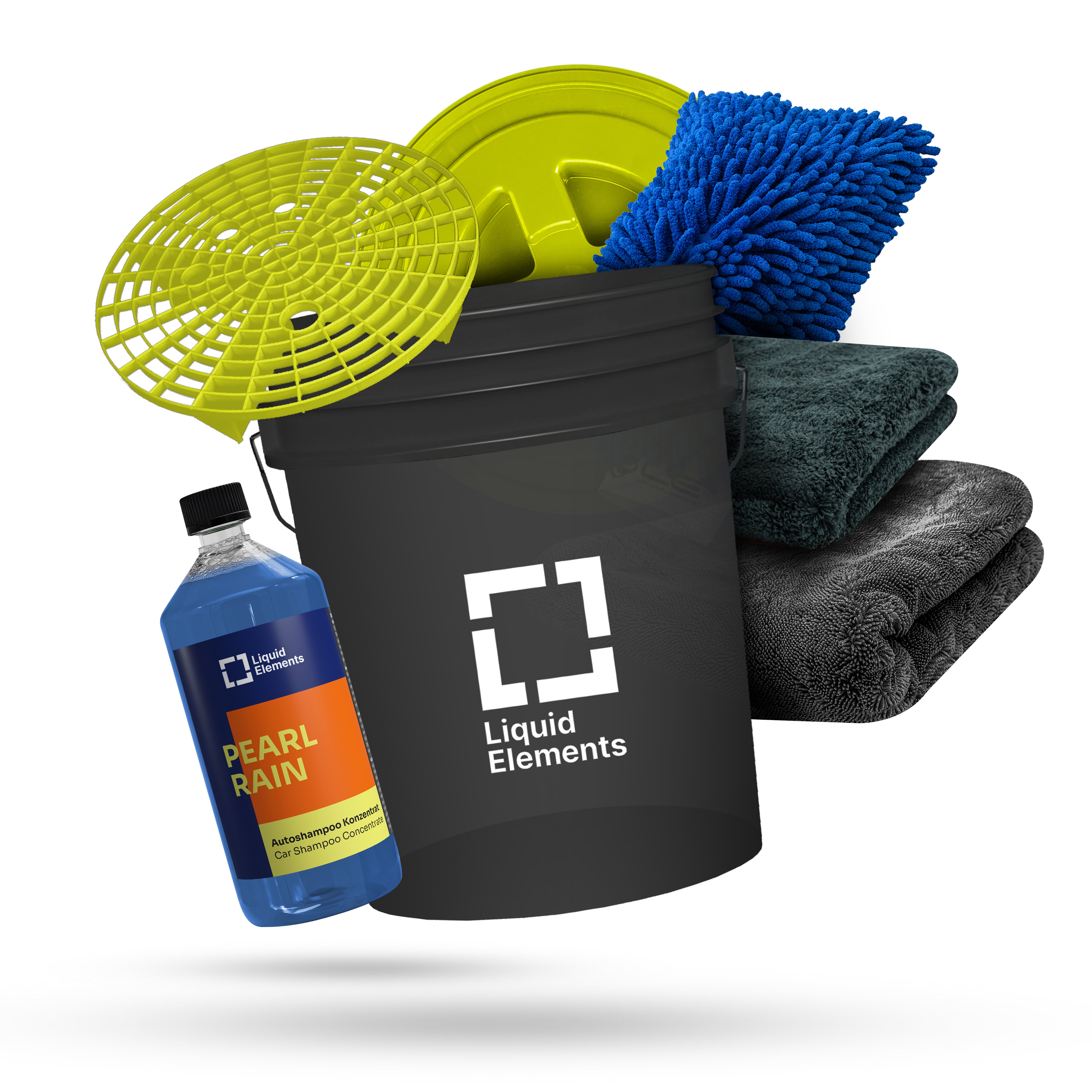 Car wash set with washing bucket