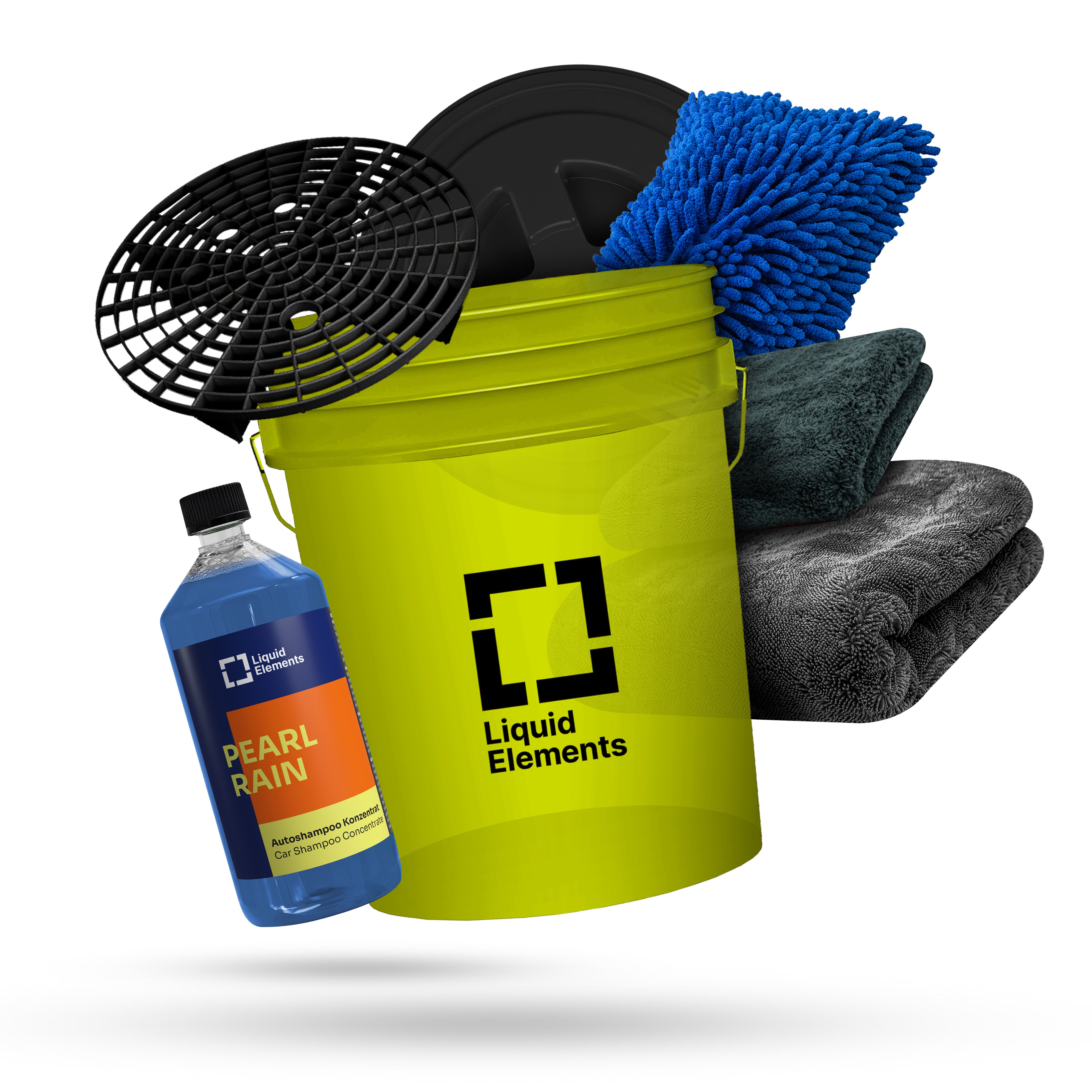 Car wash set with washing bucket