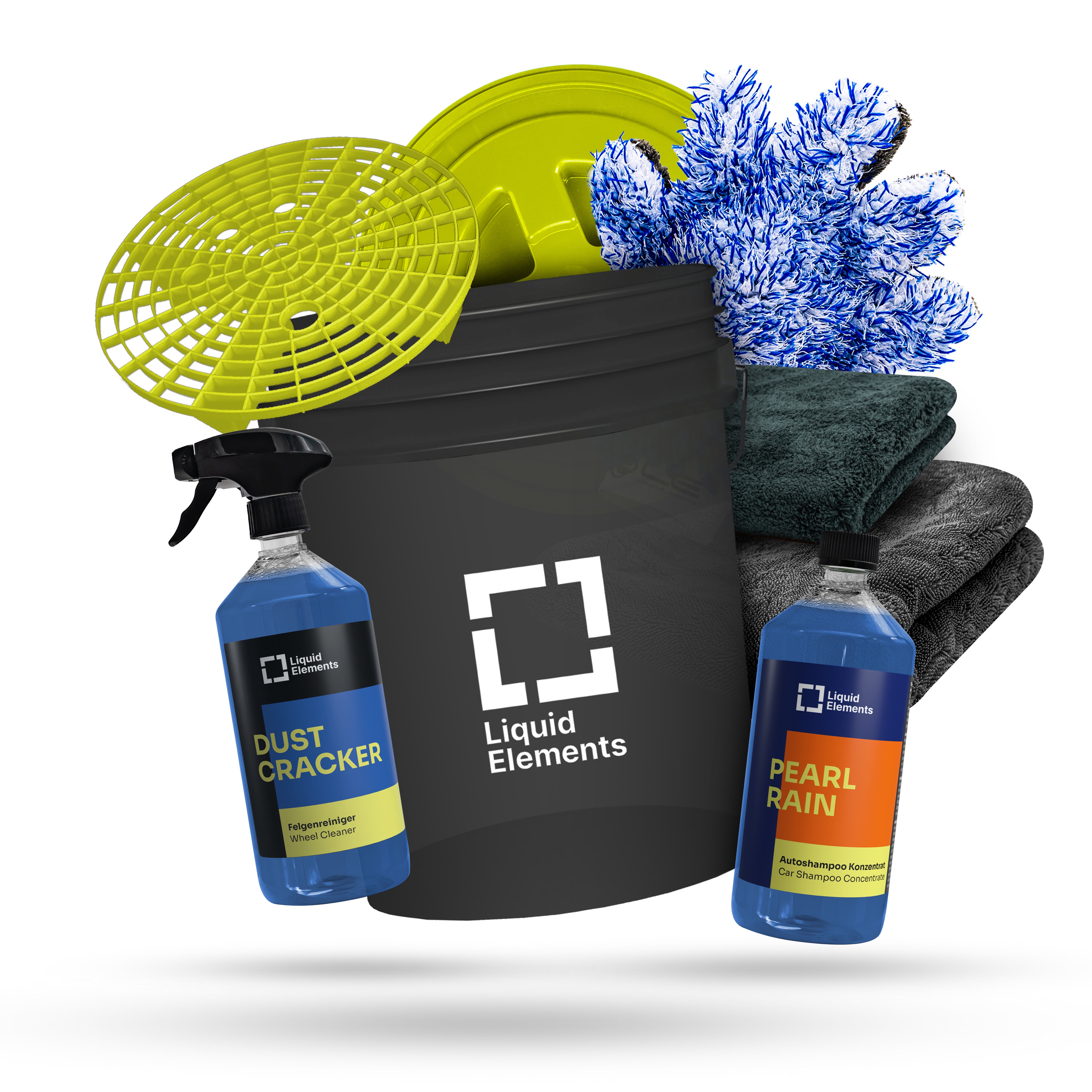 Car wash set with washing bucket