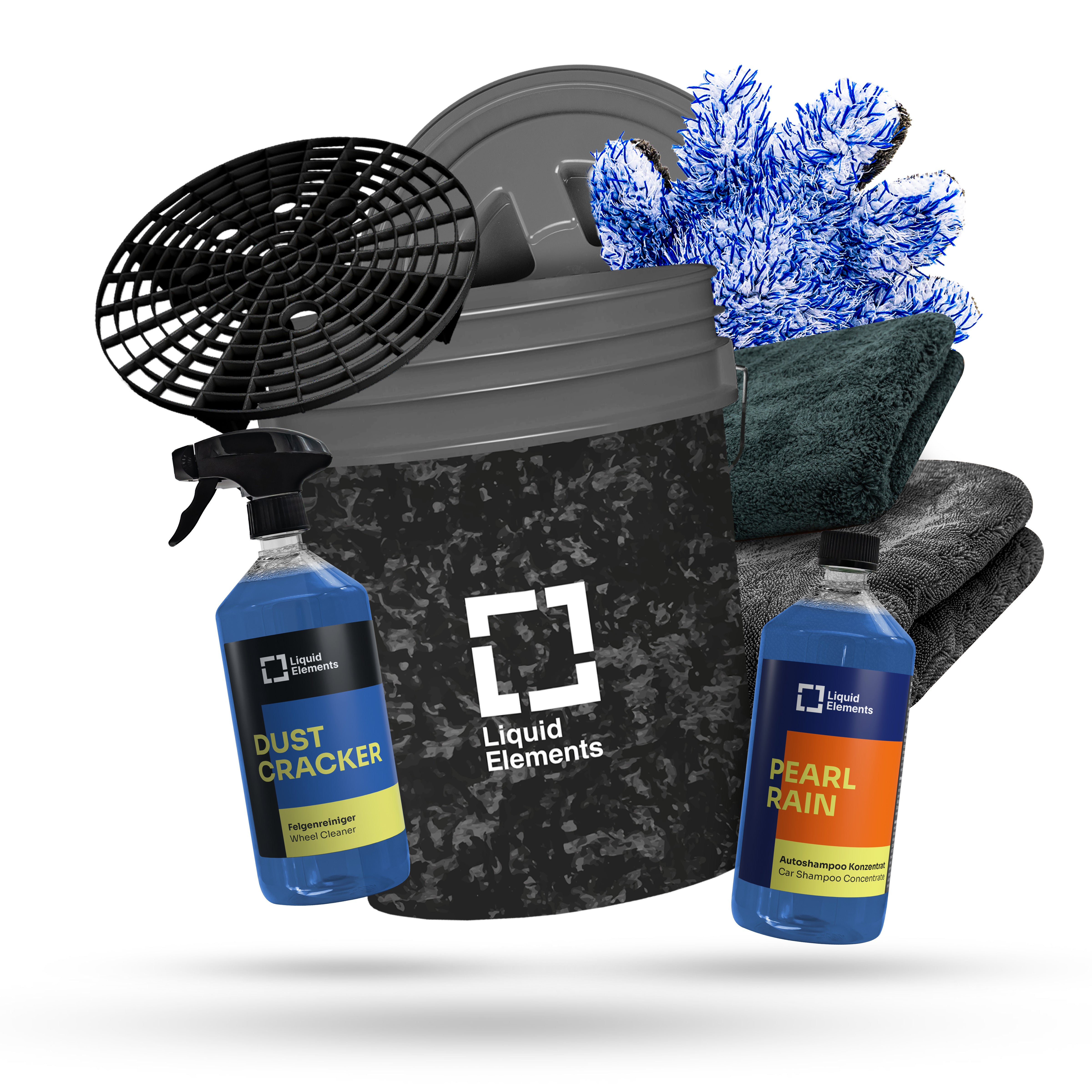 Car wash set with washing bucket