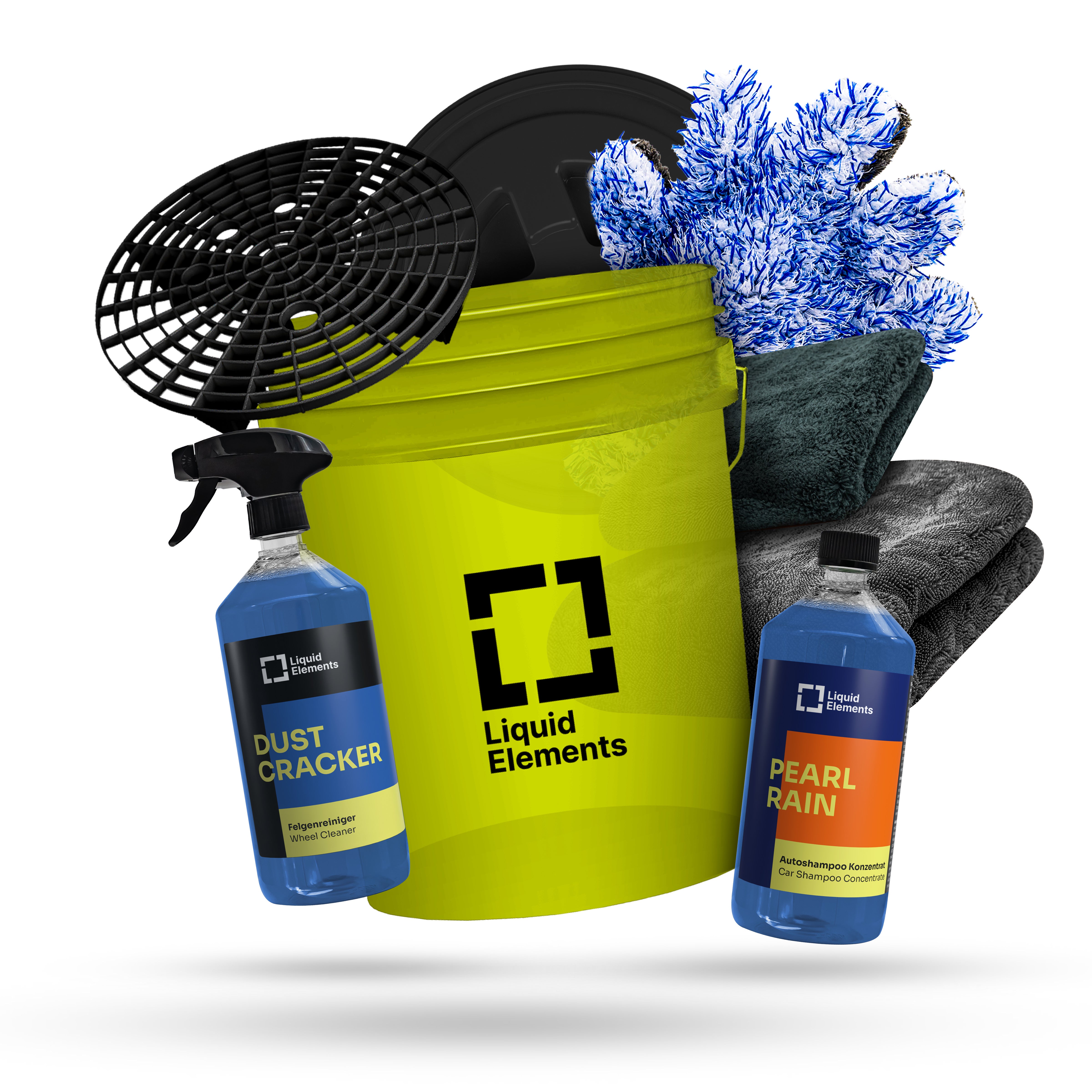 Car wash set with washing bucket