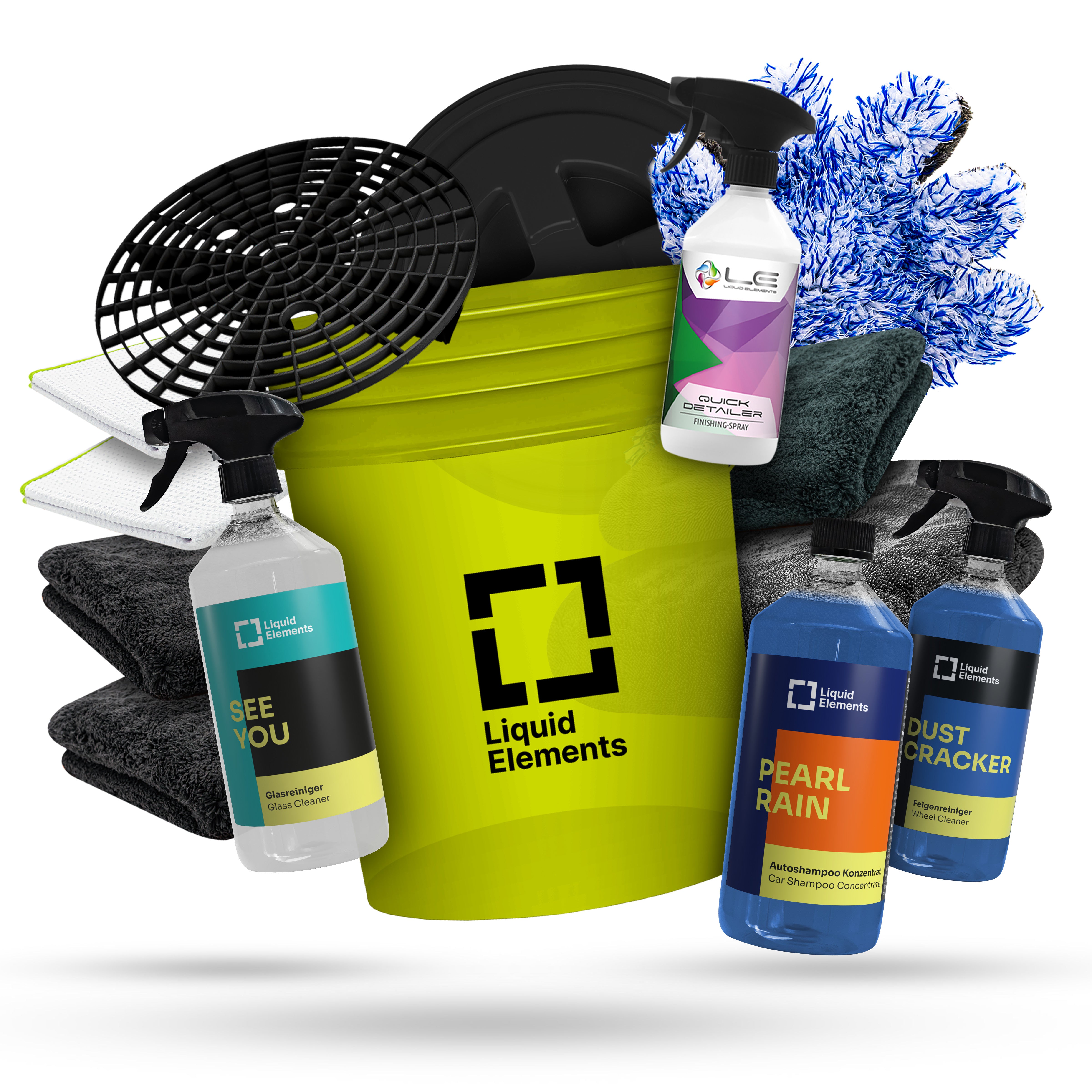 Car wash set with washing bucket